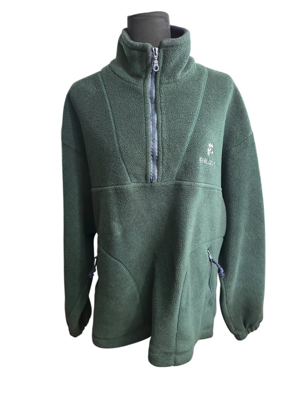 Quill's Woollen Market Pullover Jacket Men L/XL Green Blue Fleece Ireland